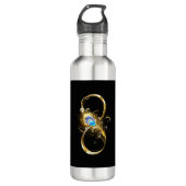 Oneindig met gouden pauwenveer waterfles  (Voorkant)