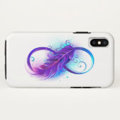 Oneindig met paarse veer Case-Mate iPhone case (Achterkant (horizontaal))