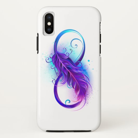 Oneindig met paarse veer Case-Mate iPhone case (Achterkant)