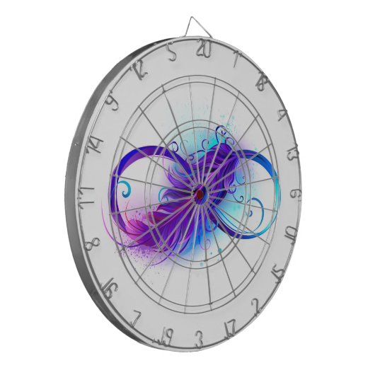 Oneindig met paarse veer dartbord (Voorkant Links)