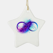 Oneindig met paarse veer keramisch ornament (Rechts)