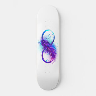 Oneindig met paarse veer persoonlijk skateboard