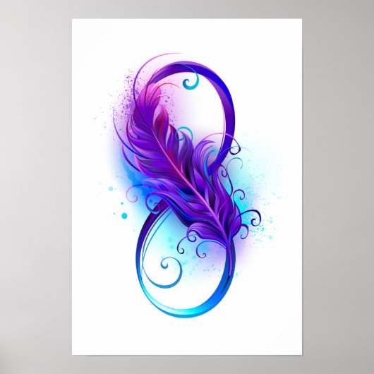 Oneindig met paarse veer poster (Voorkant)