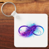 Oneindig met paarse veer sleutelhanger (Voorkant)