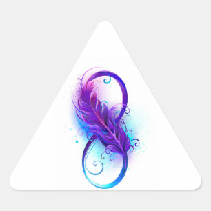 Oneindig met paarse veer sticker
