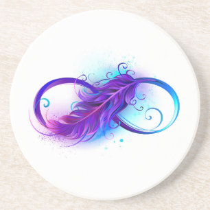 Oneindig met paarse veer zandsteen onderzetter