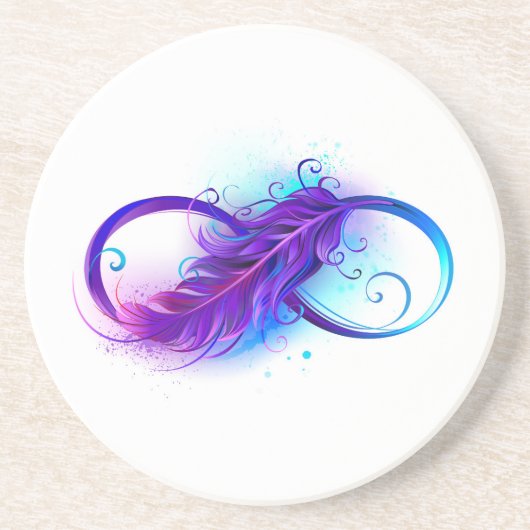 Oneindig met paarse veer zandsteen onderzetter (Voorkant)