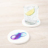 Oneindig met paarse veer zandsteen onderzetter (Zijkant)