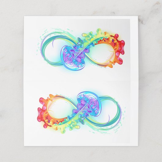 Oneindig met regenboogkwal afsprakenkaart (Buitenkant ongevouwen)