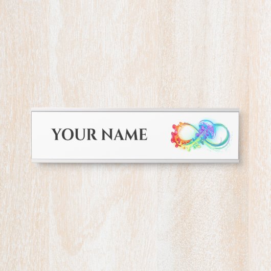 Oneindig met regenboogkwal deurbordje (Voorkant)