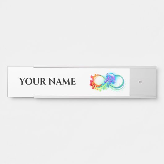Oneindig met regenboogkwal deurbordje (Voorkant)