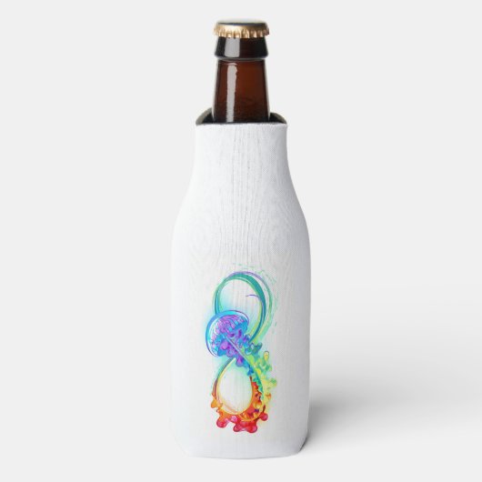 Oneindig met regenboogkwal flesjeskoeler (Fles Voorkant)