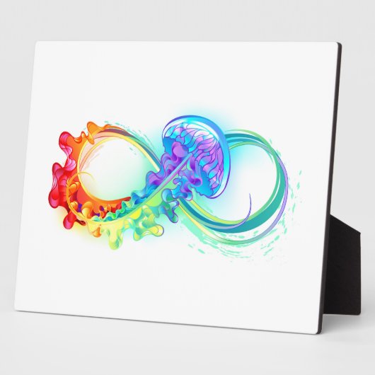 Oneindig met regenboogkwal fotoplaat (Zijkant)