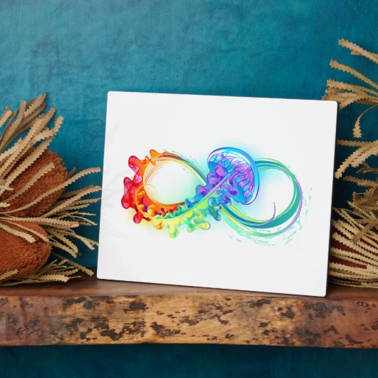 Oneindig met regenboogkwal fotoplaat (Zijkant)