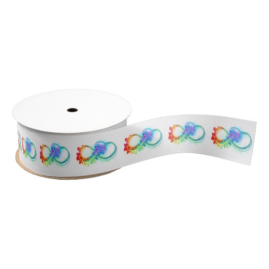 Oneindig met regenboogkwal grosgrain lint (Spoel)