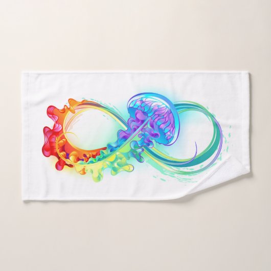 Oneindig met regenboogkwal handdoek (Handdoek)