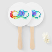 Oneindig met regenboogkwal handwaaier (Voorkant en achterkant)