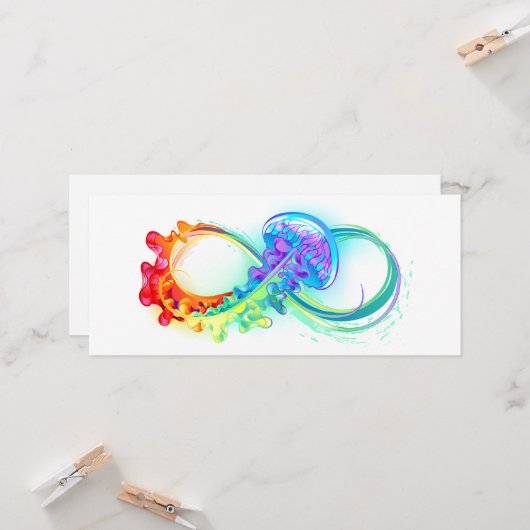 Oneindig met regenboogkwal kaart (Voorkant / Achterkant in situ)