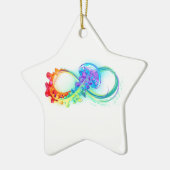 Oneindig met regenboogkwal keramisch ornament (Links)