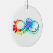 Oneindig met regenboogkwal keramisch ornament (Rechts)