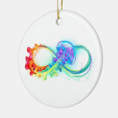 Oneindig met regenboogkwal keramisch ornament (Links)