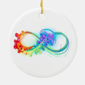 Oneindig met regenboogkwal keramisch ornament (Achterkant)