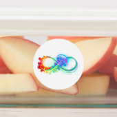 Oneindig met regenboogkwal labels (Aangebracht)