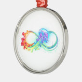 Oneindig met regenboogkwal metalen ornament (Links)
