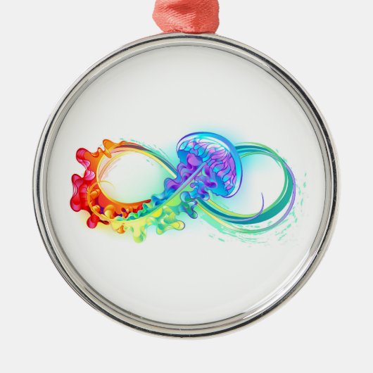 Oneindig met regenboogkwal metalen ornament (Voorkant)