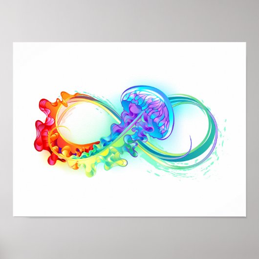 Oneindig met regenboogkwal poster (Voorkant)