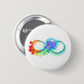 Oneindig met regenboogkwal ronde button 5,7 cm (Voorkant /achterkant)