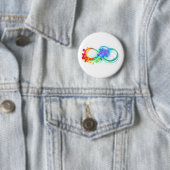Oneindig met regenboogkwal ronde button 5,7 cm (In situ)