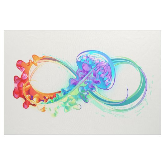 Oneindig met regenboogkwal stof (Yard (91,4 cm))