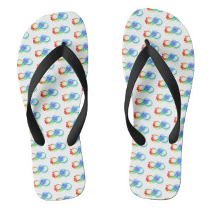 Oneindig met regenboogkwal teenslippers