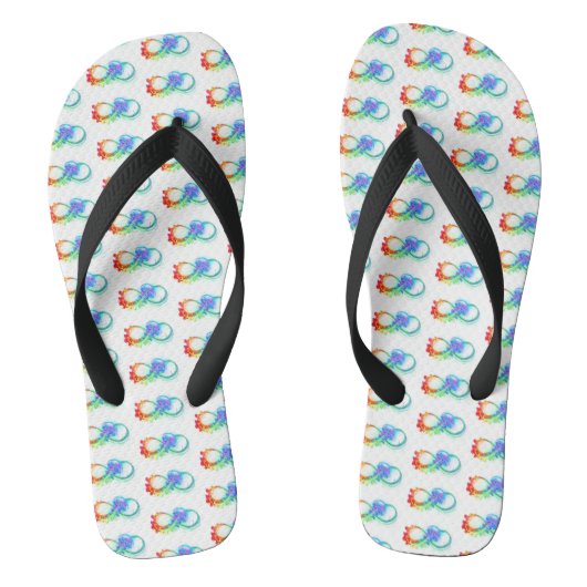 Oneindig met regenboogkwal teenslippers (Voetbed)