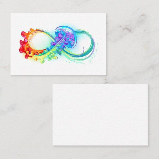 Oneindig met regenboogkwal visitekaartje (Voorkant / Achterkant)