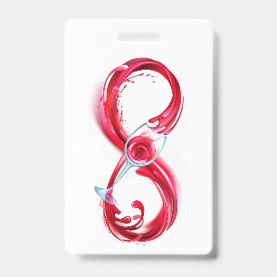 Oneindig met rode wijn badge