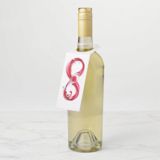 Oneindig met rode wijn flessenhanger (Schuin)