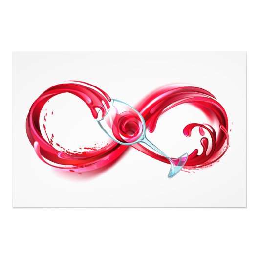 Oneindig met rode wijn foto afdruk (Voorkant)