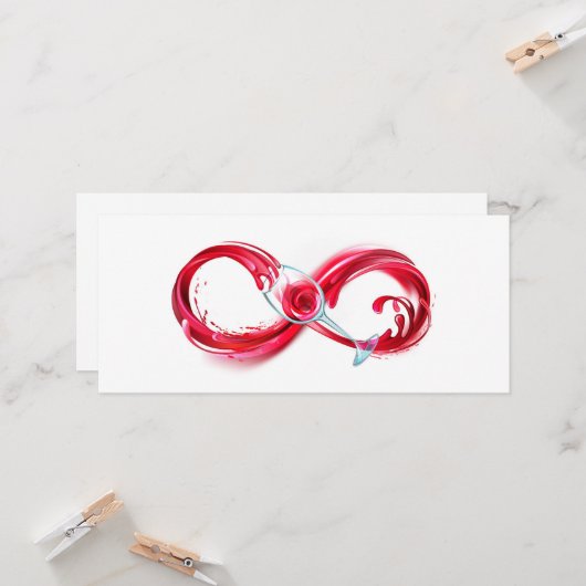 Oneindig met rode wijn kaart (Voorkant / Achterkant in situ)