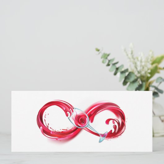 Oneindig met rode wijn kaart (Staand voorkant)