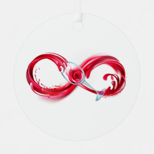 Oneindig met rode wijn metalen ornament
