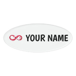 Oneindig met rode wijn naambadge