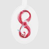 Oneindig met rode wijn ornament (achterkant)