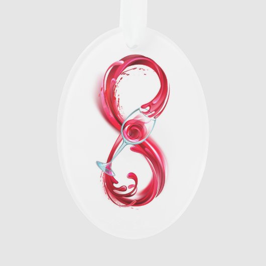 Oneindig met rode wijn ornament (achterkant)