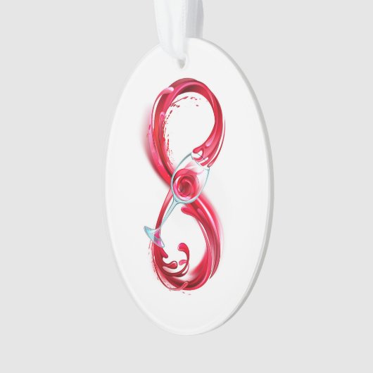 Oneindig met rode wijn ornament (voorkant)