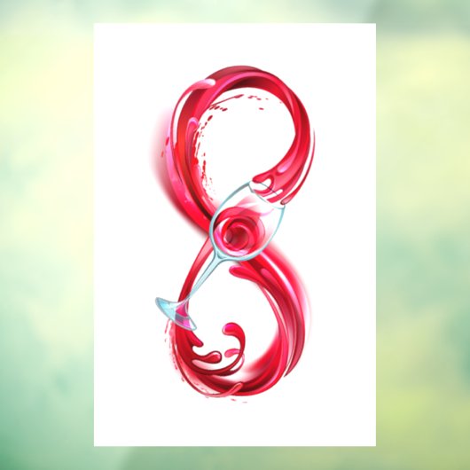 Oneindig met rode wijn raamsticker (Vel 3)