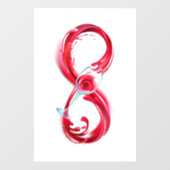 Oneindig met rode wijn raamsticker (Vel)