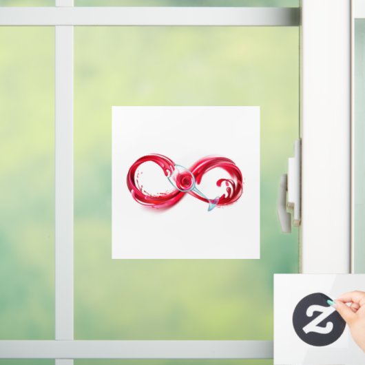 Oneindig met rode wijn raamsticker (Huis)