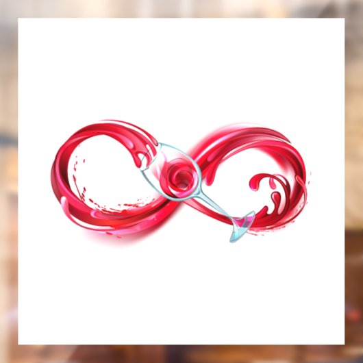 Oneindig met rode wijn raamsticker (Vel 2)